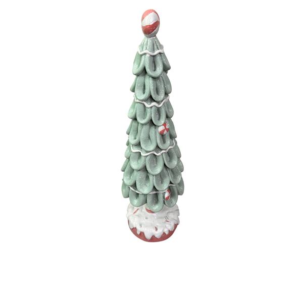Cupcakes & Cashmere Pastel GREEN Peppermint Candy CHRISTMAS TREE 15.5" Decor - Picture 3 of 5